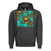 Charcoal Heather western sunset sunflowers seamless pattern Zipper Hoodie - HRA Design Shop