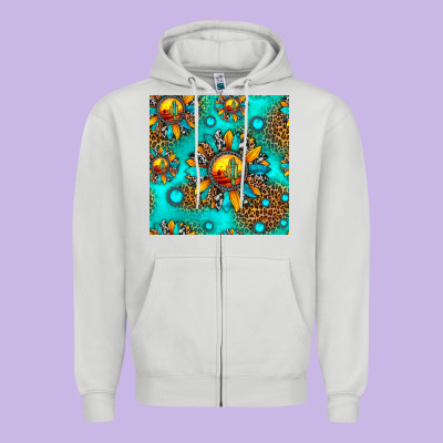 Western Sunset Sunflowers Seamless Pattern Zipper Hoodie Designed By Hra Design Shop