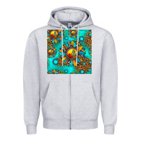 Heather Grey western sunset sunflowers seamless pattern Zipper Hoodie - HRA Design Shop