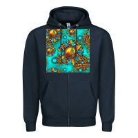 Navy western sunset sunflowers seamless pattern Zipper Hoodie - HRA Design Shop