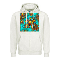 Oatmeal Heather western sunset sunflowers seamless pattern Zipper Hoodie - HRA Design Shop