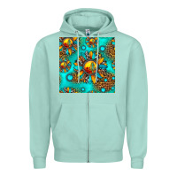 Seafoam western sunset sunflowers seamless pattern Zipper Hoodie - HRA Design Shop
