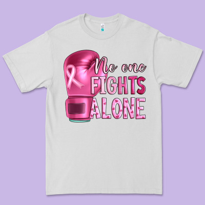 Breast Cancer No One Fights Alone Boxing Premium Tee Designed By Artiststas