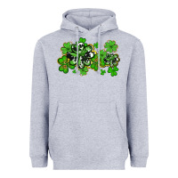 Heather Grey cowhide and leopard shamrocks Heavyweight Hoodie - AdoDesignShop