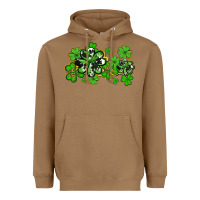 Toasted Coconut cowhide and leopard shamrocks Heavyweight Hoodie - AdoDesignShop