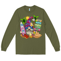 Army Green beach gnome Long Sleeve Tee - texasbilliewilder