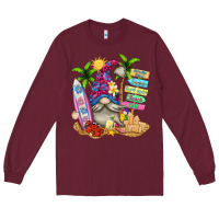 Burgundy beach gnome Long Sleeve Tee - texasbilliewilder