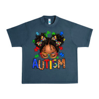 Midnight Navy autism afro girl Urban Heavy Tee - texasbilliewilder