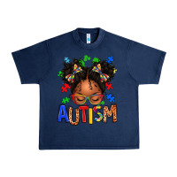 Navy autism afro girl Urban Heavy Tee - texasbilliewilder