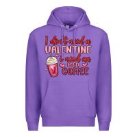 Purple i don t need a valentine i need an iced coffee Premium Hoodie - MaliasSmallBusiness