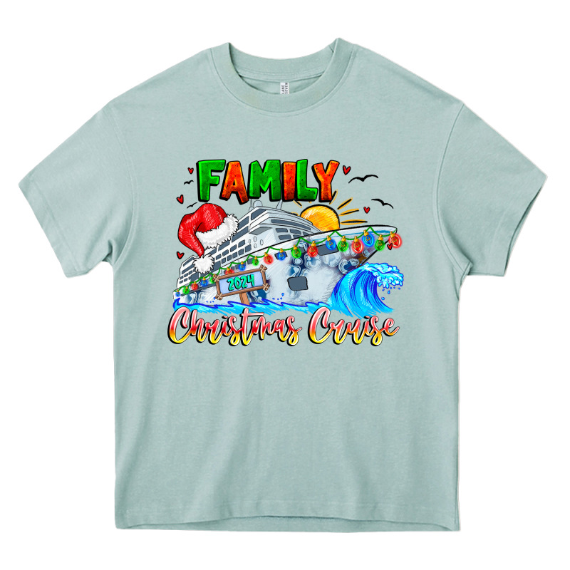 Family 2024 Christmas Cruise Heavy Core Tee by CowhideDigitalArt | Teevron