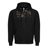 Black halloween Zipper Hoodie - CowhideDigitalArt