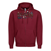 Burgundy halloween Zipper Hoodie - CowhideDigitalArt