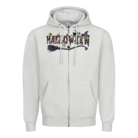 Dove Grey halloween Zipper Hoodie - CowhideDigitalArt