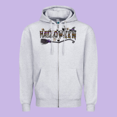 Halloween Zipper Hoodie Designed By Cowhidedigitalart