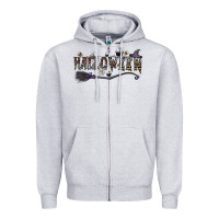 Heather Grey halloween Zipper Hoodie - CowhideDigitalArt