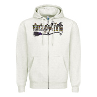 Oatmeal Heather halloween Zipper Hoodie - CowhideDigitalArt