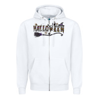 White halloween Zipper Hoodie - CowhideDigitalArt