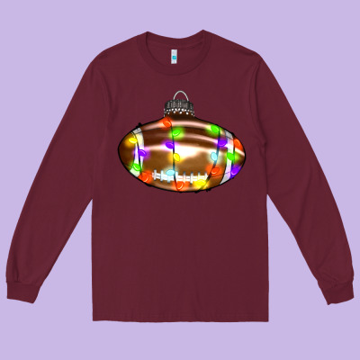 Christmas Football Long Sleeve Tee Designed By Ranaportraitstore