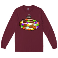 Burgundy Christmas football Long Sleeve Tee - RanaPortraitStore