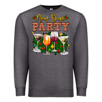 Charcoal Heather new year party christmas coctail Premium Sweatshirt - AdoDesignShop