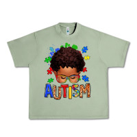 Oil Green autism afro kid Urban Heavy Tee - texasbilliewilder