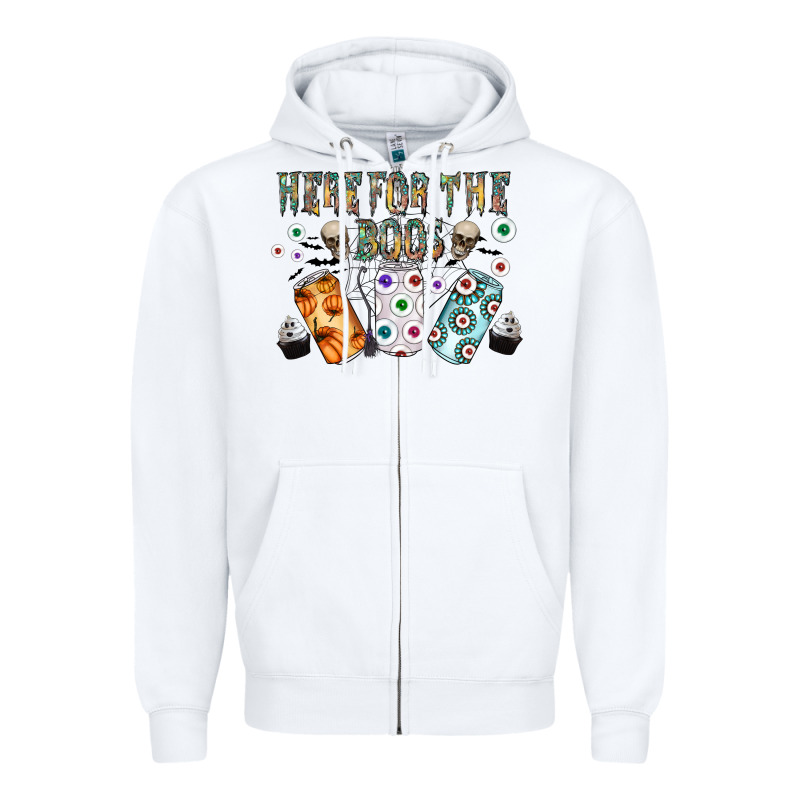 Here For The Boos Zipper Hoodie by CowhideDigitalArt | Teevron