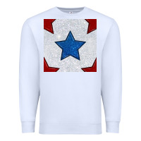 White Glitter 4th Of July Seamless Pattern Premium Sweatshirt - BundleAndBundleShop