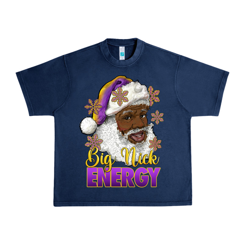 Big Nick Energy Purple And Gold Afro Santa Urban Heavy Tee by RanaPortraitStore | Teevron