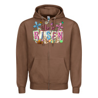 Chestnut he is risen easter with flowers Zipper Hoodie - Neo Western