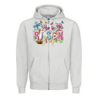 Dove Grey he is risen easter with flowers Zipper Hoodie - Neo Western