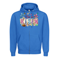 True Royal he is risen easter with flowers Zipper Hoodie - Neo Western