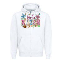 White he is risen easter with flowers Zipper Hoodie - Neo Western