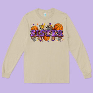 Sister Basketball Long Sleeve Tee Designed By Zillion Design Studio