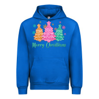 Cobalt merry christmas glitter trees Urban Hoodie - MaliasSmallBusiness