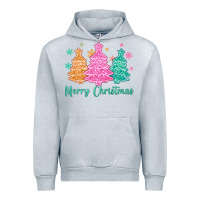 Heather Grey merry christmas glitter trees Urban Hoodie - MaliasSmallBusiness