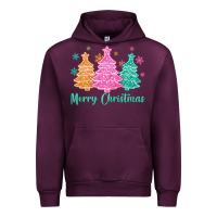 Mauve Wine merry christmas glitter trees Urban Hoodie - MaliasSmallBusiness
