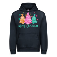 Navy merry christmas glitter trees Urban Hoodie - MaliasSmallBusiness