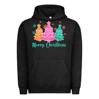 Pigment Black merry christmas glitter trees Urban Hoodie - MaliasSmallBusiness