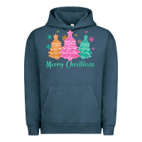 Pigment Midnight Navy merry christmas glitter trees Urban Hoodie - MaliasSmallBusiness