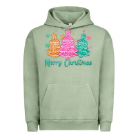 Pigment Oil Green merry christmas glitter trees Urban Hoodie - MaliasSmallBusiness