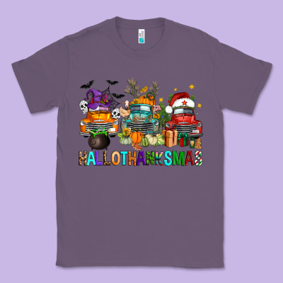 Hallothanksmas Trucks Classic Tee Designed By Fadigitalartstudio