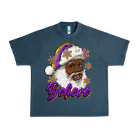Midnight Navy believe purple and gold african american santa Urban Heavy Tee - RanaPortraitStore