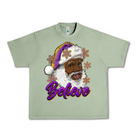 Oil Green believe purple and gold african american santa Urban Heavy Tee - RanaPortraitStore