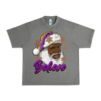 Tornado believe purple and gold african american santa Urban Heavy Tee - RanaPortraitStore