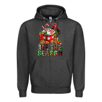 Charcoal Heather tis the season Zipper Hoodie - FaDigitalArtStudio