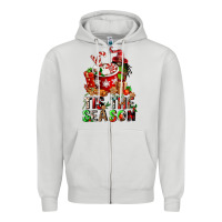 Dove Grey tis the season Zipper Hoodie - FaDigitalArtStudio
