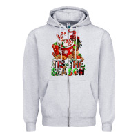 Heather Grey tis the season Zipper Hoodie - FaDigitalArtStudio