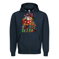 Navy tis the season Zipper Hoodie - FaDigitalArtStudio