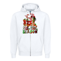 White tis the season Zipper Hoodie - FaDigitalArtStudio